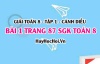 Giải bài 1 trang 87 Toán 8 Tập 1 SGK Cánh Diều